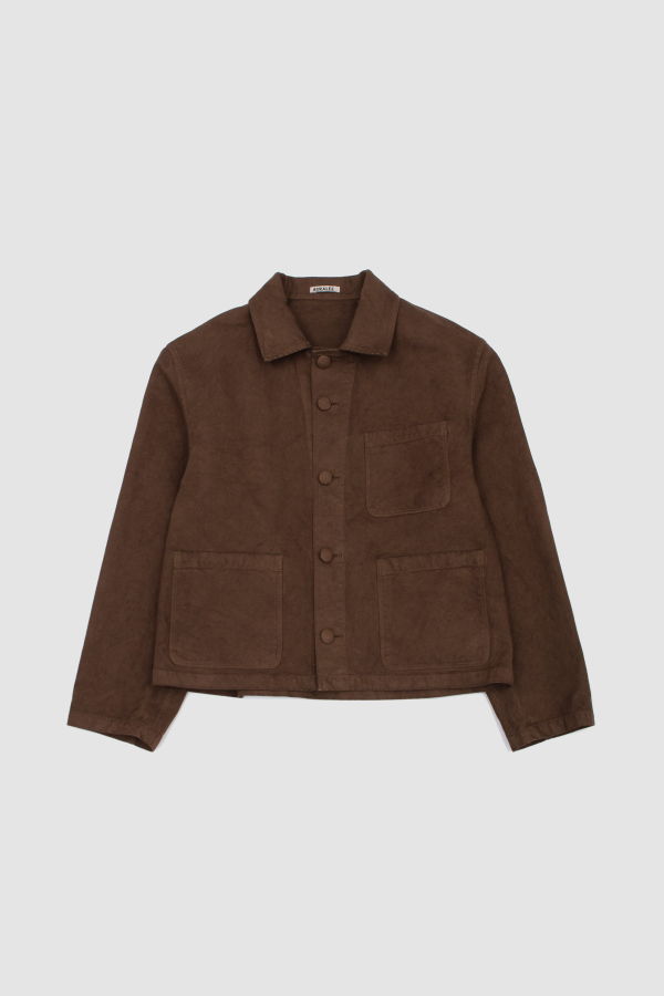 Auralee Garment-Dyed Organic Cotton Heavy Twill Short Jacket