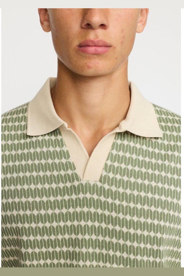 RVLT 3230 Jacquard Polo Shirt - Light Green