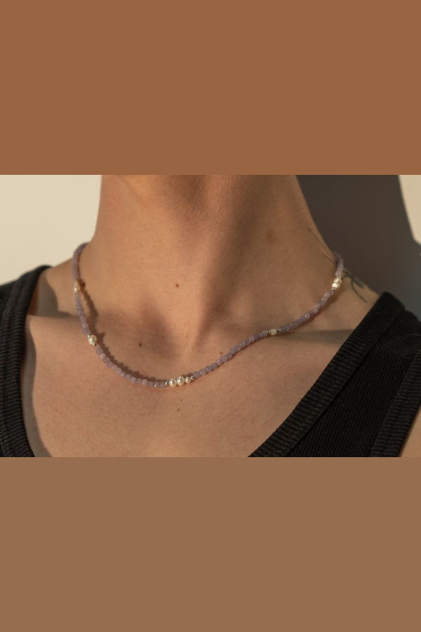 Milk & Rose Amethyst Pearl Necklace