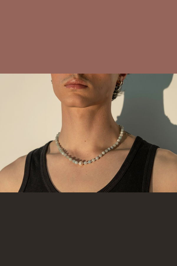 Milk & Rose Aquamarine Pearl Necklace