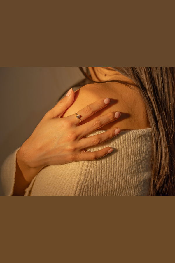 Milk & Rose Baguette Ring