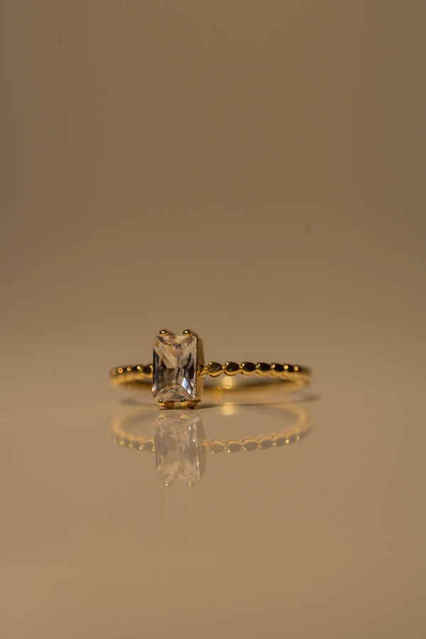 Milk & Rose Baguette Ring