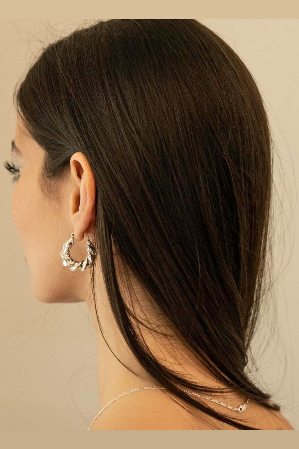 Milk & Rose Bold Twist Hoops