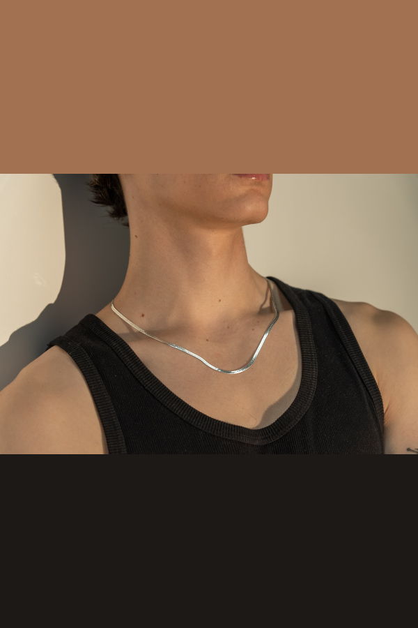 Milk & Rose Braided Flat Chain Necklace