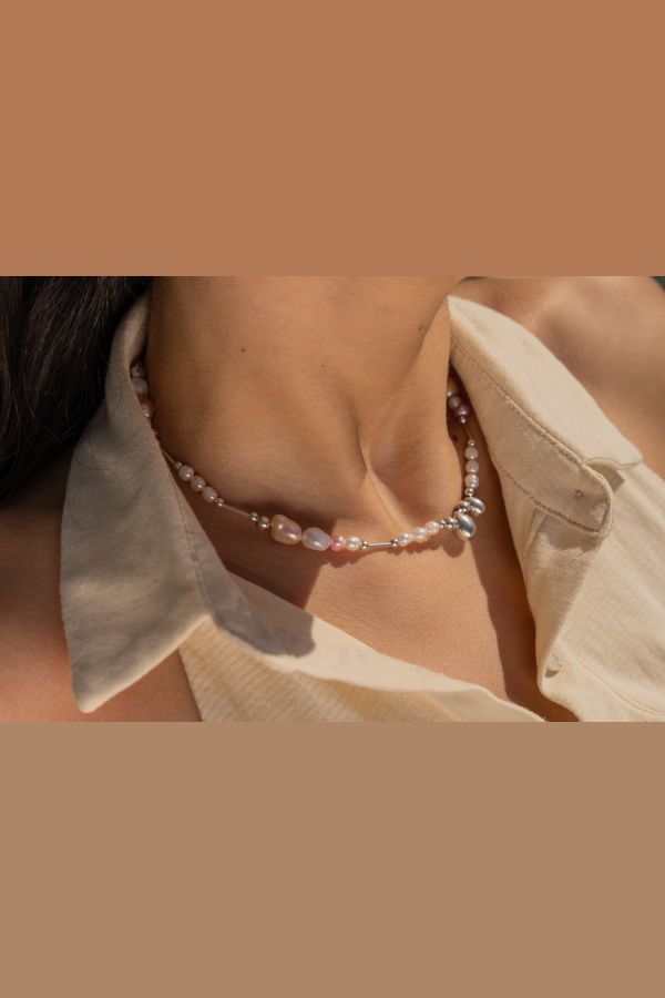 Milk & Rose Bubble Gum Pearl Necklace