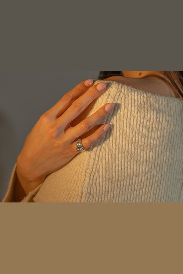 Milk & Rose Buckle Ring - Silver