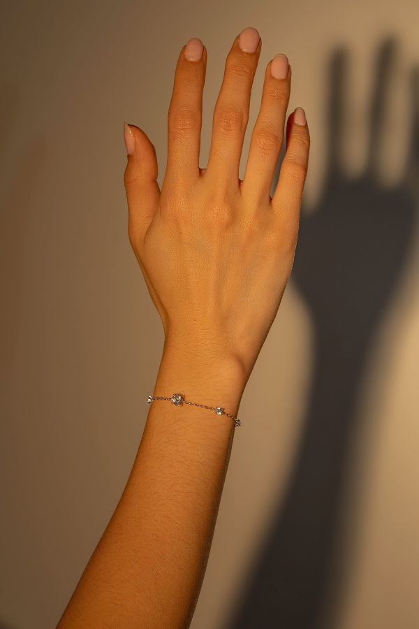 Milk & Rose Circle Gem Bracelet