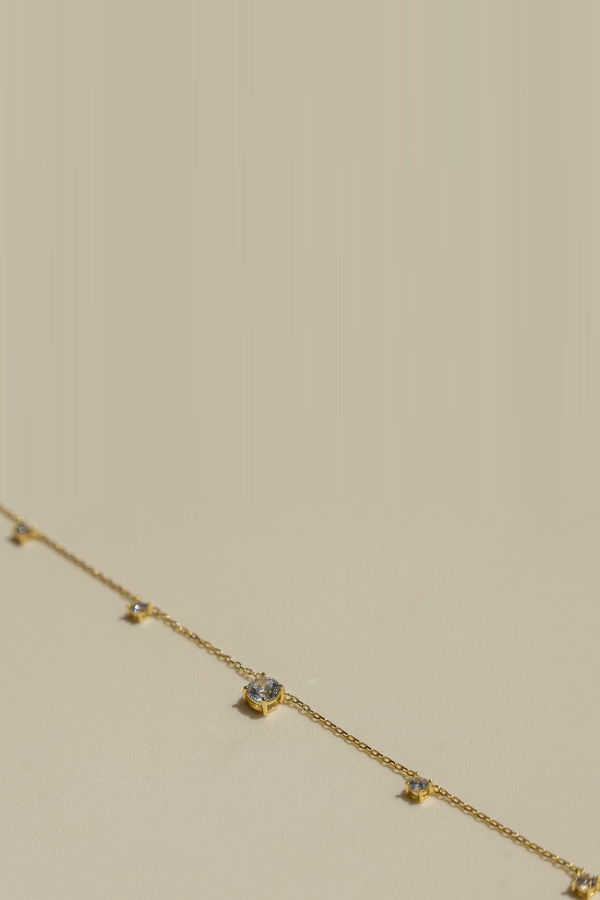 Milk & Rose Circle Gem Bracelet
