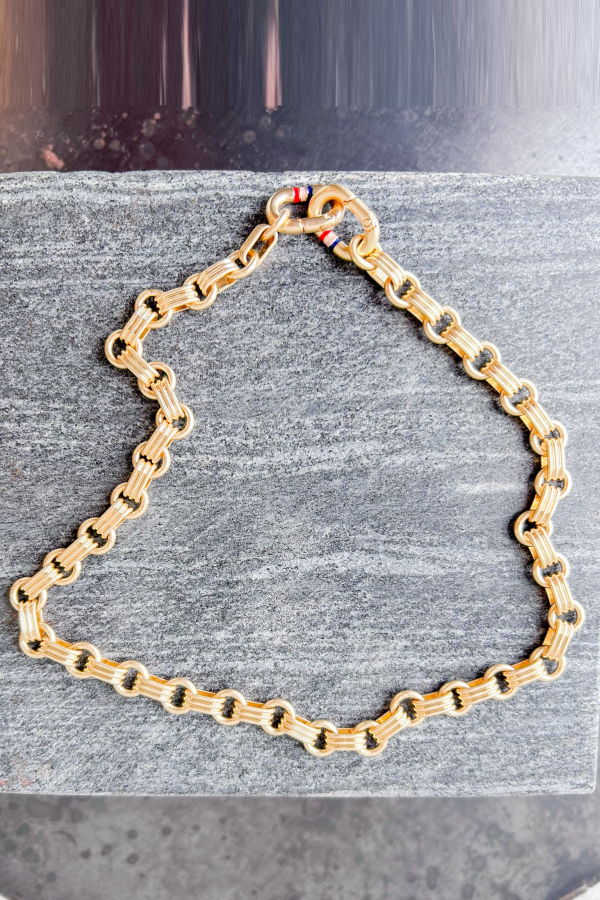 Clare V. Le Story Chain Necklace - Vintage Gold
