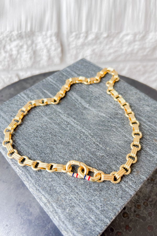 Clare V. Le Story Chain Necklace - Vintage Gold