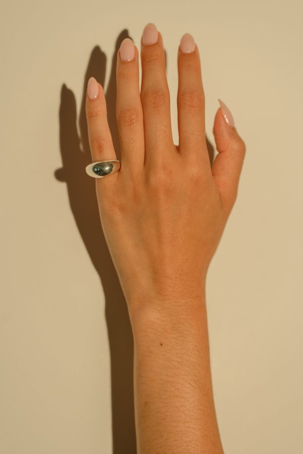 Milk & Rose Crescent Ring