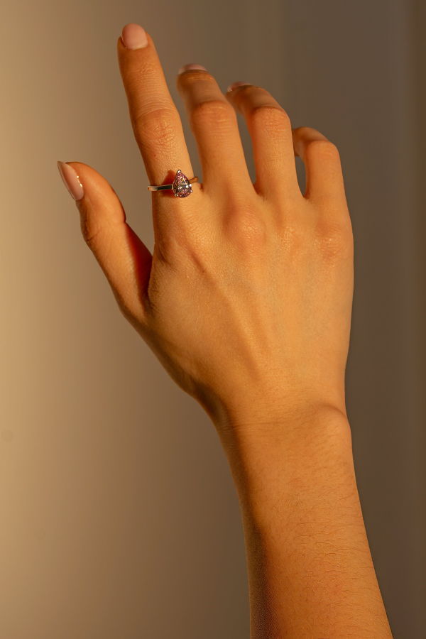 Milk & Rose Drop Centerstone Ring