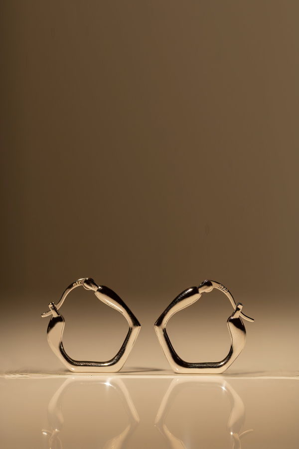 Milk & Rose Fluid Hexagon Hoops