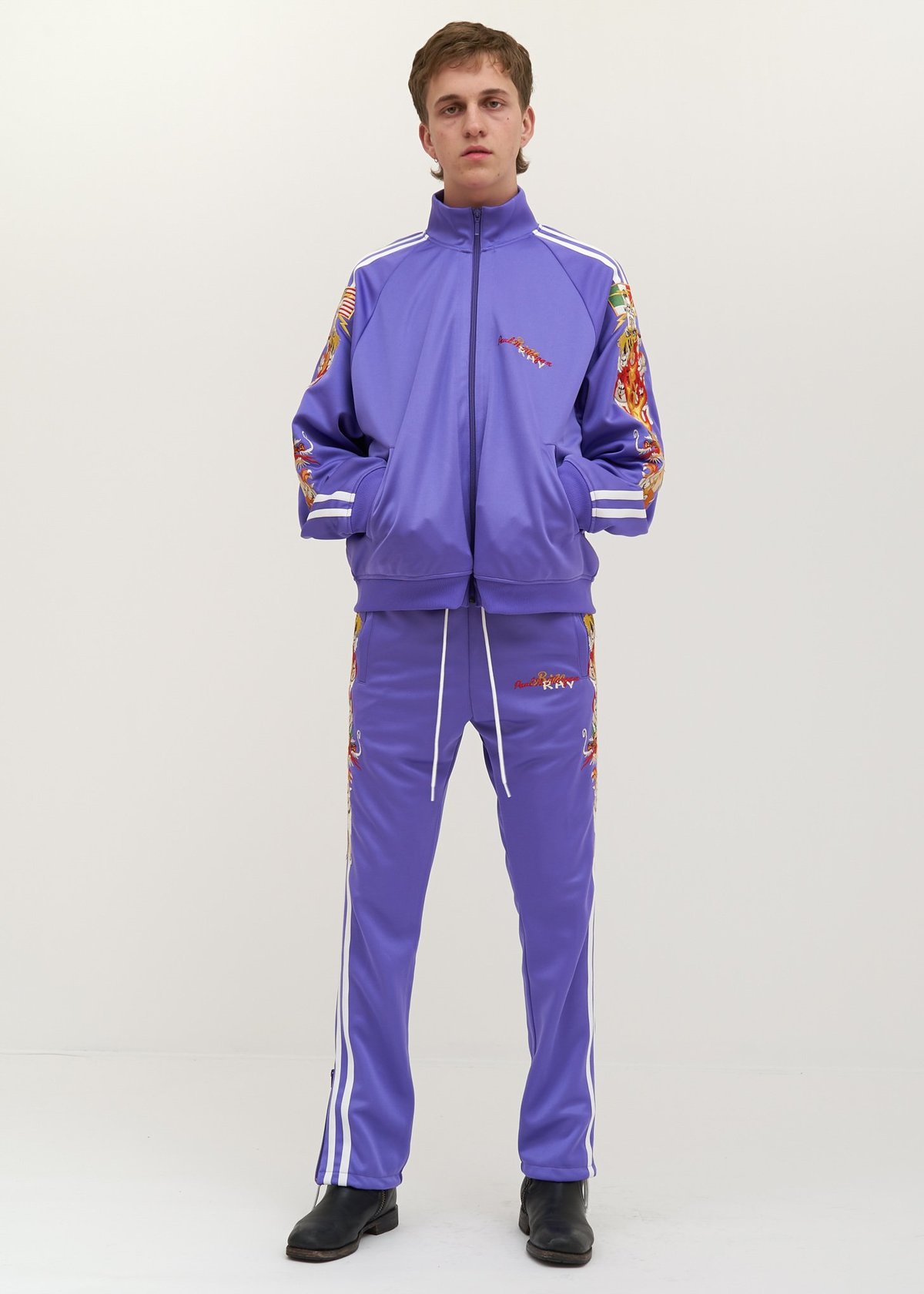 Doublet Chaos Embroidery Track Jacket - purple | Garmentory