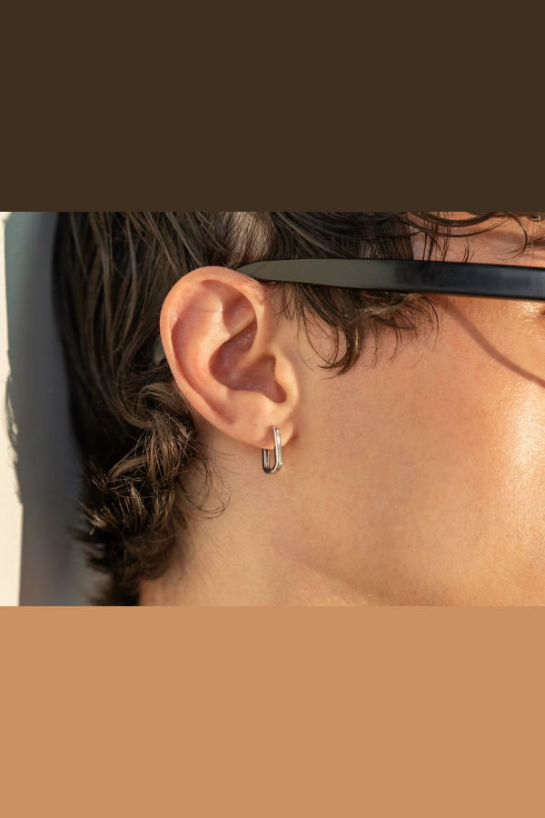 Milk & Rose Mini Square Hoops