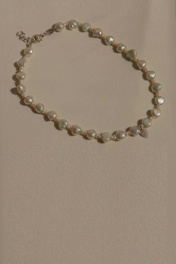 Milk & Rose Minty Pearl Necklace