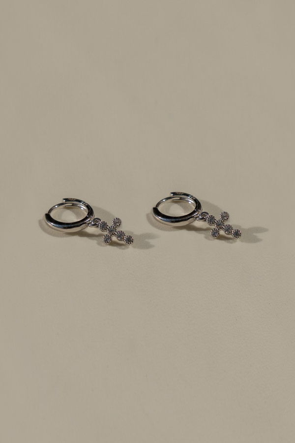 My Store Petite Cross Hoop Single Earring