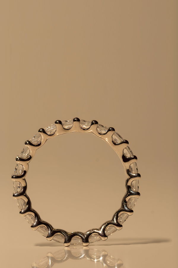 Milk & Rose Square Cut Crystal Ring