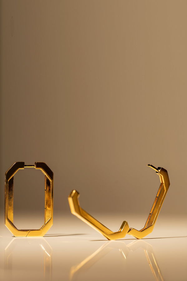 Milk & Rose Tall Geo Hoops