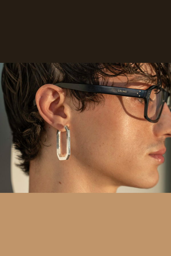 Milk & Rose Tall Geo Hoops