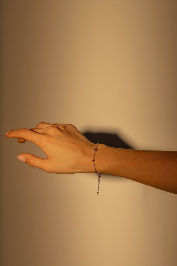 Milk & Rose Triangle Gem Bracelet