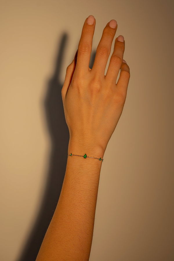 Milk & Rose Triangle Gem Bracelet