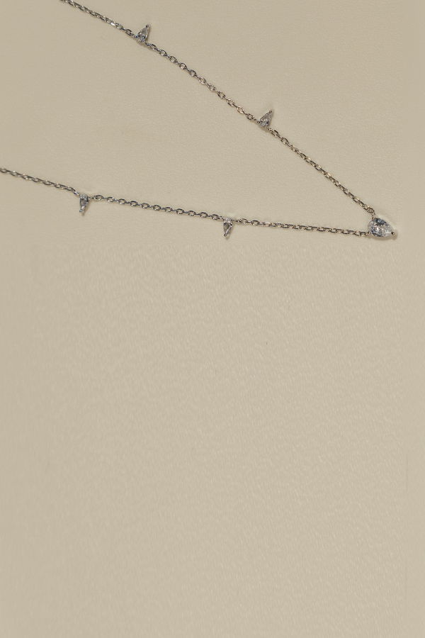 Milk & Rose Triangle Gem Necklace