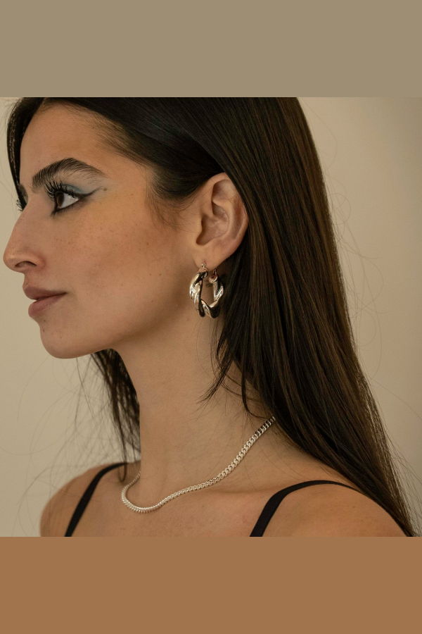 Milk & Rose Twisty Boreas Hoops