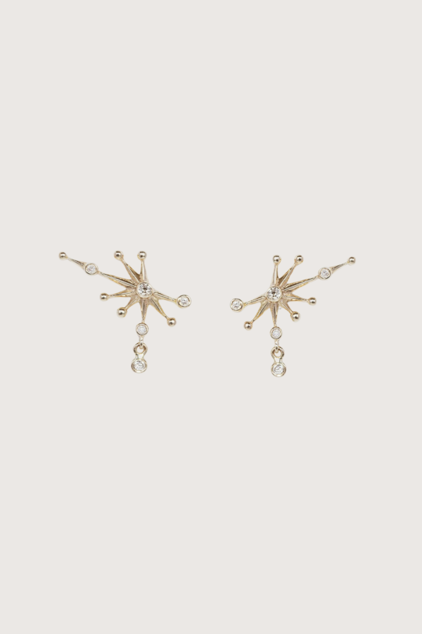 Celine Daoust Diamonds Constellation Earrings - Light Yellow Gold
