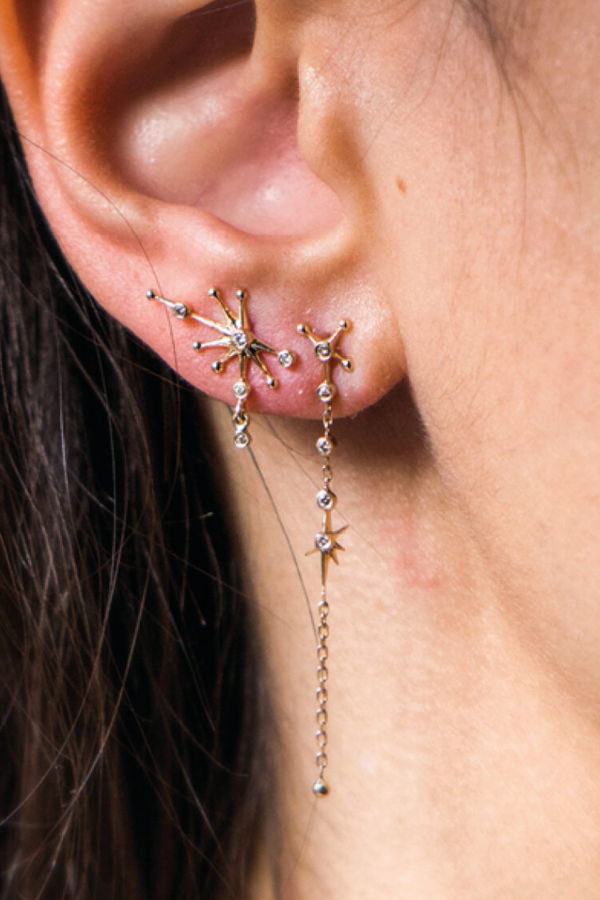 Celine Daoust Diamonds Constellation Earrings - Light Yellow Gold