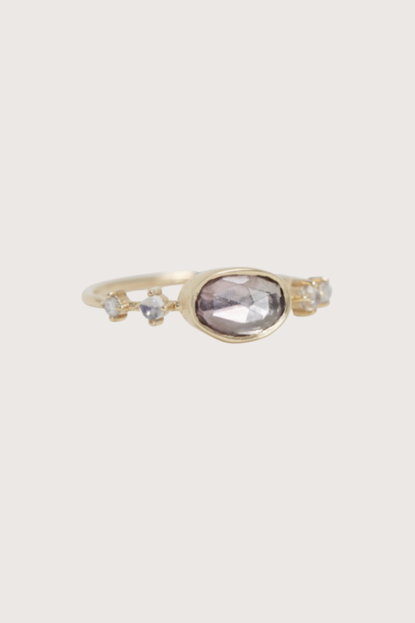 Celine Daoust Pink Tourmaline Moonstones & Diamond Ring