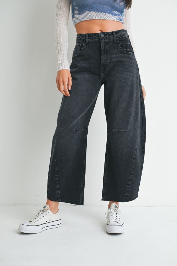 Just Black Denim The Seamed Barrel Jean - Medium Denim