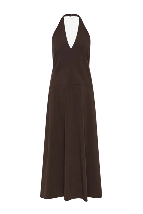 St. Agni Halter Plunge Dress