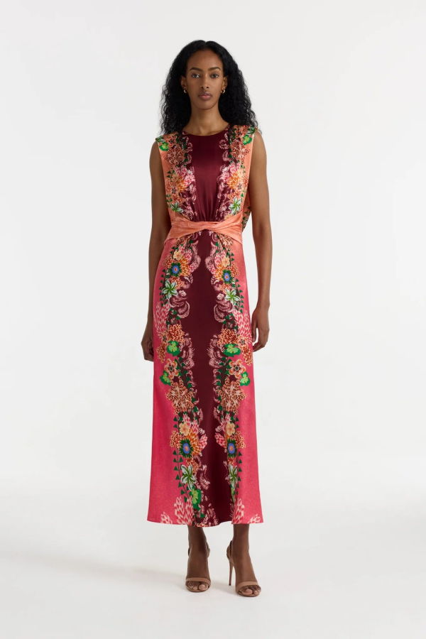 Saloni Gwen Dress - Fiori Border