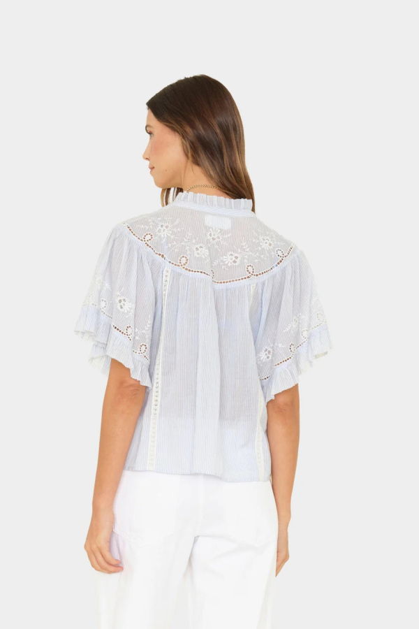 Xirena Mae Shirt - Blue/White Stripe
