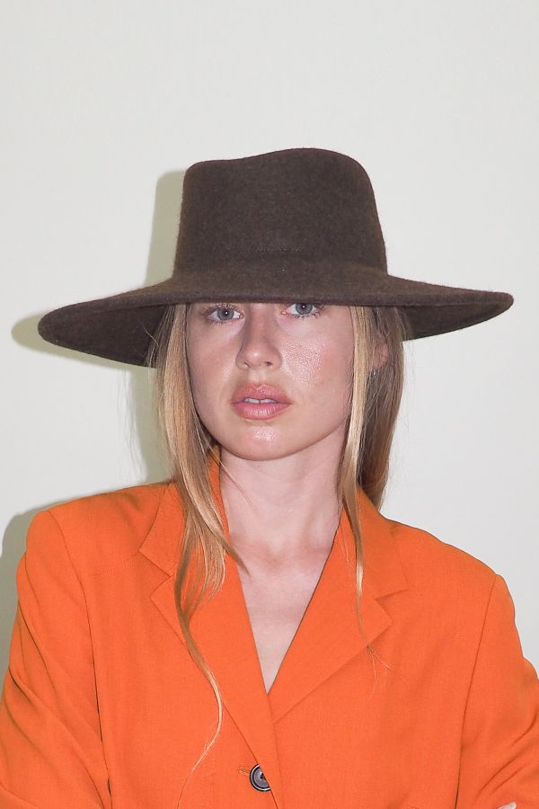 Dai Hat in Brown Melange Wool