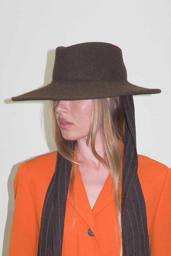 Clyde Dai Hat w. Scarves - Brown Melange