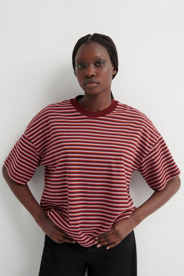 Kowtow Oversized Boxy Tee - Stack Stripe