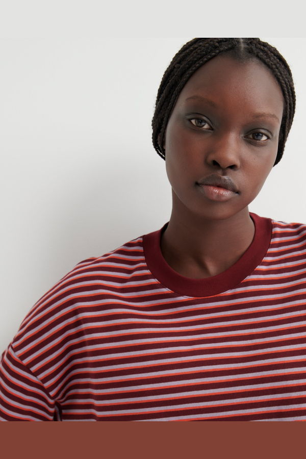 Kowtow Oversized Boxy Tee - Stack Stripe