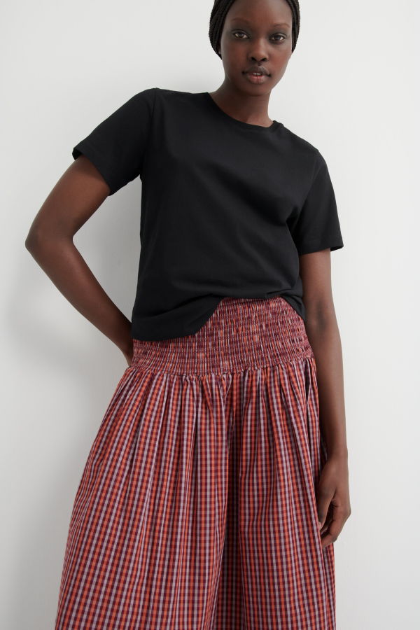 Kowtow Weaver Skirt - Maroon Check
