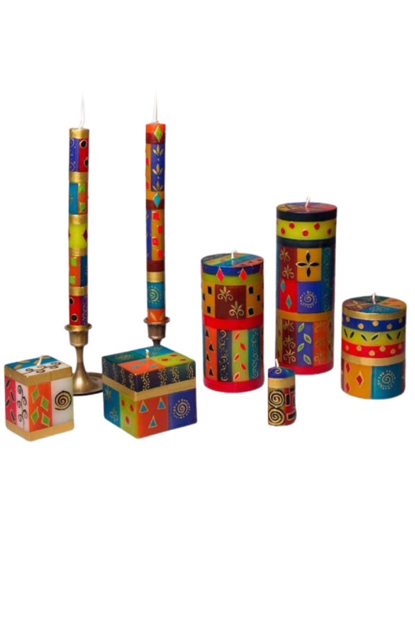 Thumbprint Artifacts African Mineral Painted Candles