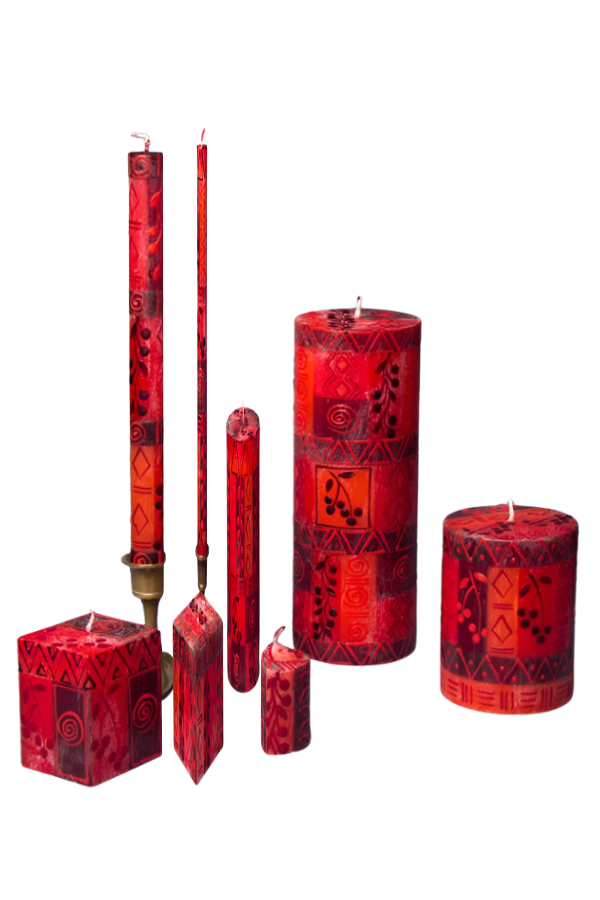 Thumbprint Artifacts Berry Blaze Painted Candles