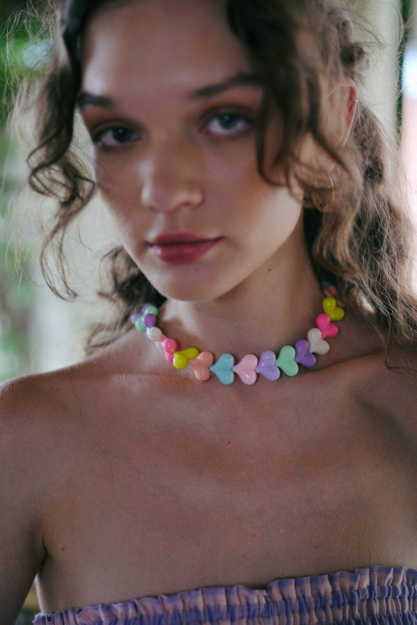 Pink Haley Candy Heart Necklace