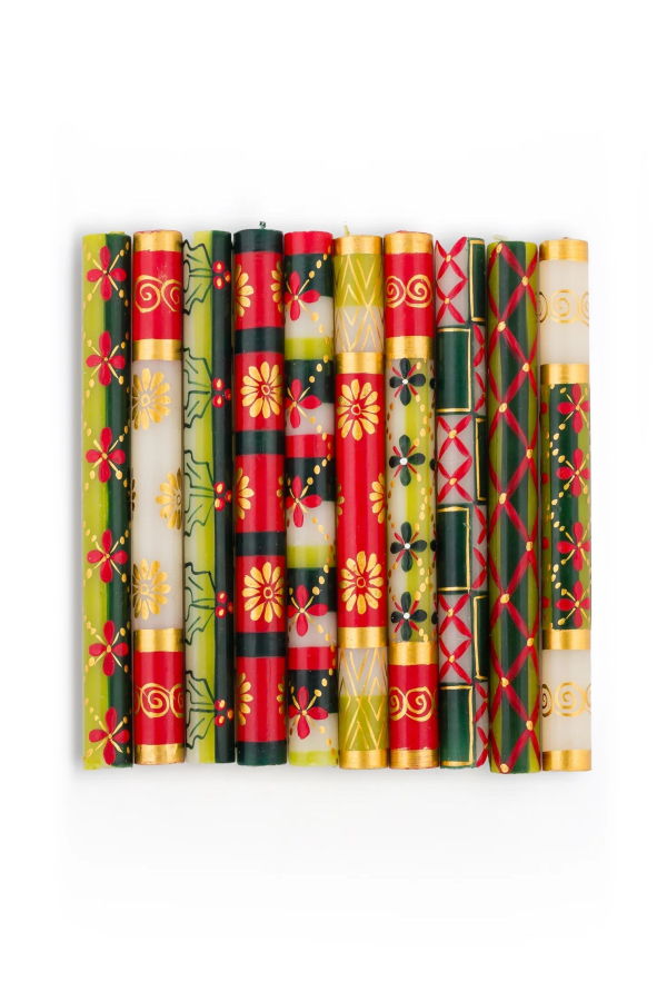 Thumbprint Artifacts Christmas Painted Candles