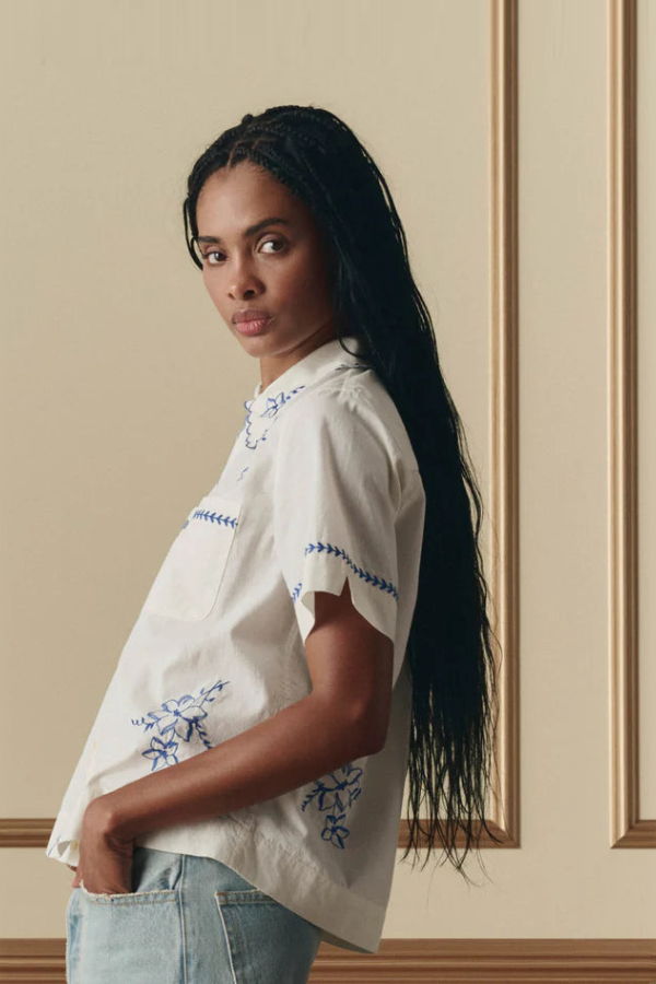 The Great. The Bowling Shirt with Hanky Embroidery