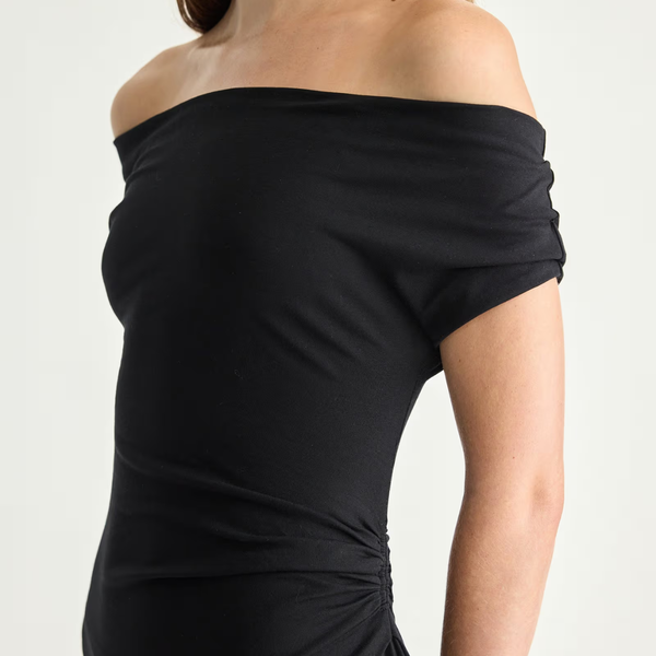apiece apart off the shoulder dress Sigrun Mini Dress 8 / Black