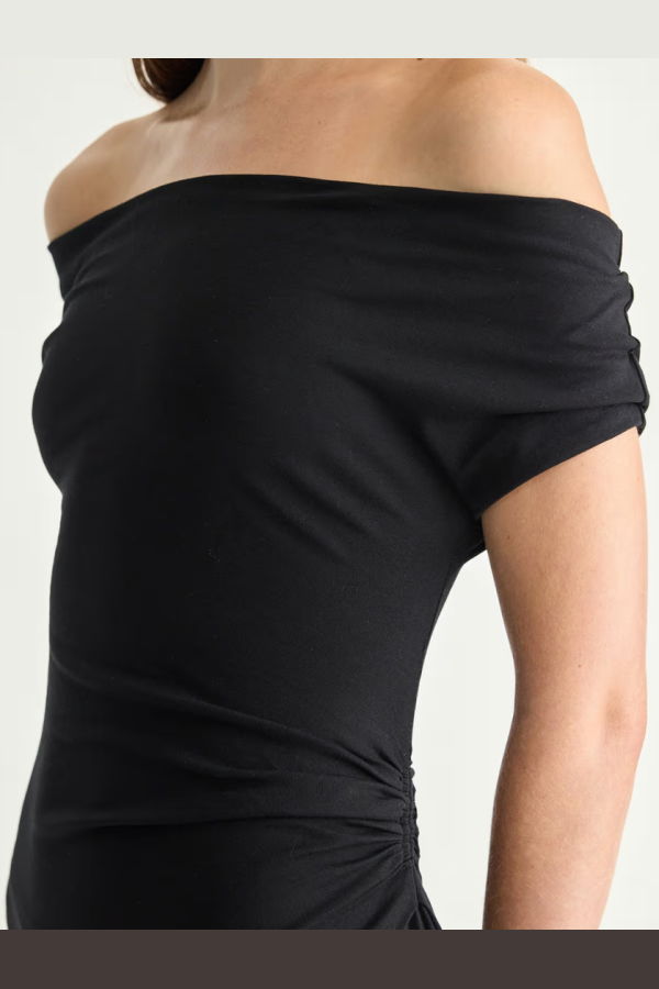 Apiece Apart Marles Off Shoulder Midi Dress - Black