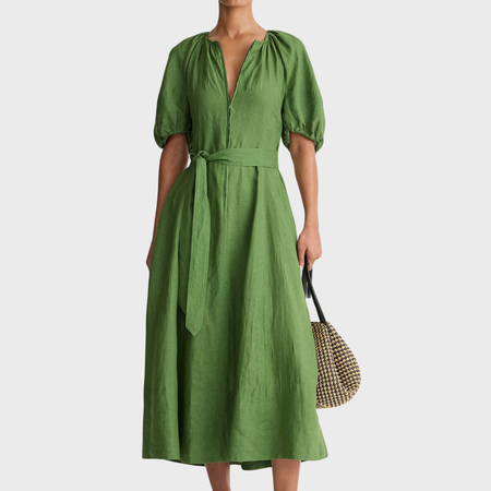 green emerald velvet dress Free People Real Love Embroidered Maxi in Pink