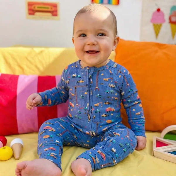 KIDS Bug + Bean Bamboo Small Rib Zip Romper