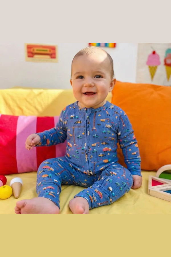 KIDS Bug + Bean Bamboo Small Rib Zip Romper